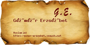 Gömör Erzsébet névjegykártya